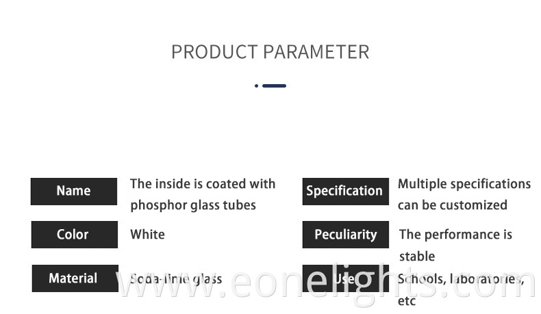Lamp Glass Internal Fluorescent Powder White Glass Tube Lamp Glass